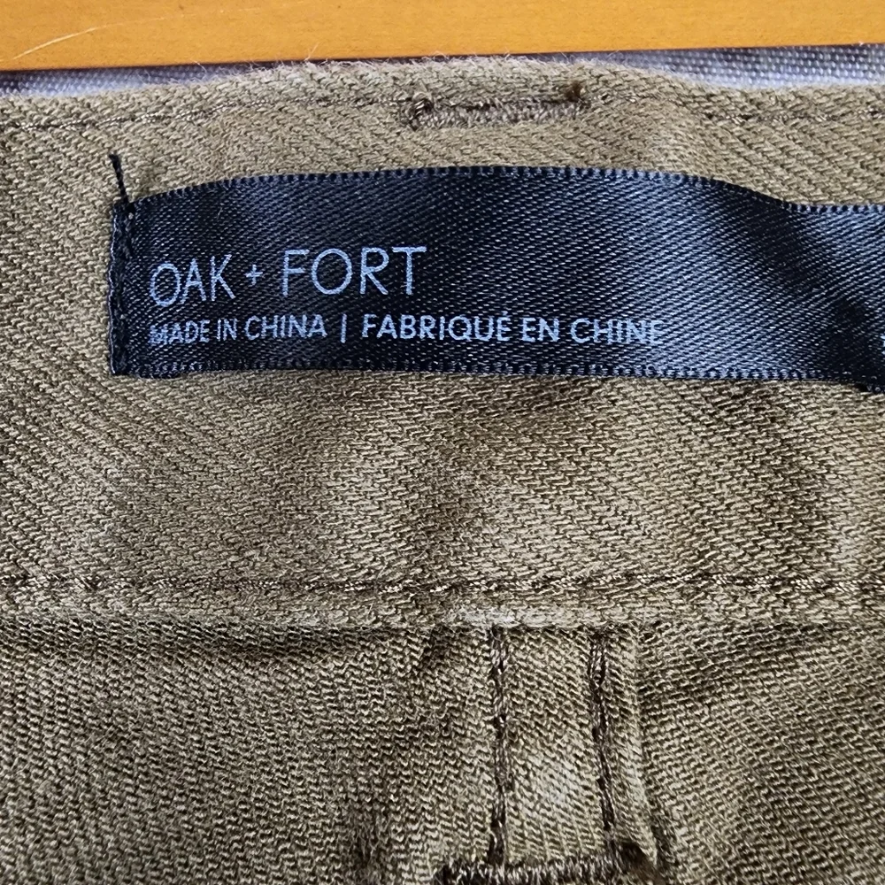 OAK + FORT Cotton Twill Ankle Pant Straight Leg Tobacco Size 32 - Picture 2 of 9